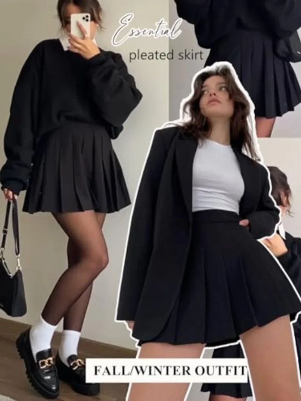 High Waisted Pleated A-Line Mini Skirt for Women School Uniform Cheerleader